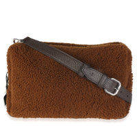 Fendi Brown Shearling Medium Liu Shoulder Bag Handbag id