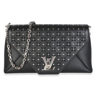 Louis Vuitton Black Studded Calfskin Love Note Bag Handbag id