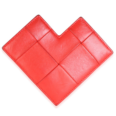 Bottega Veneta Red Nappa Cassette Heart Card Holder Handbag id