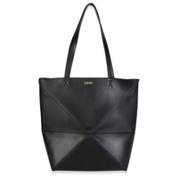 Loewe Black Shiny Calfskin Medium Puzzle Fold Tote Handbag id