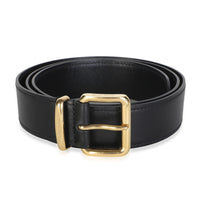 Miu Miu Black Leather Logo Buckle Belt 80/32 id
