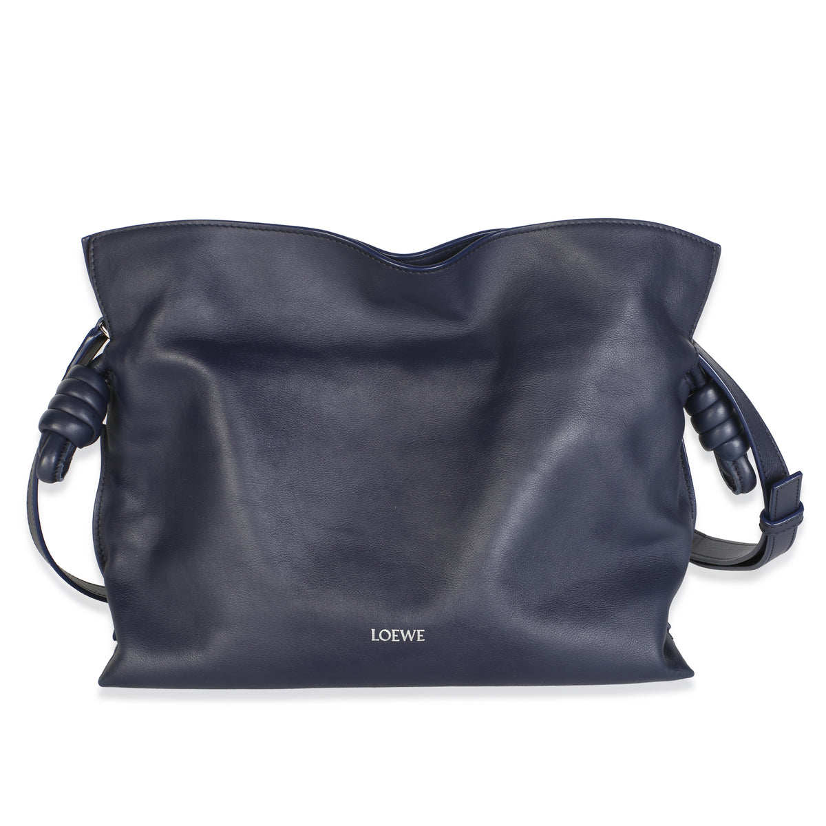 Loewe Abyss Blue Nappa Calfskin Medium Flamenco Knot Clutch Handbag id