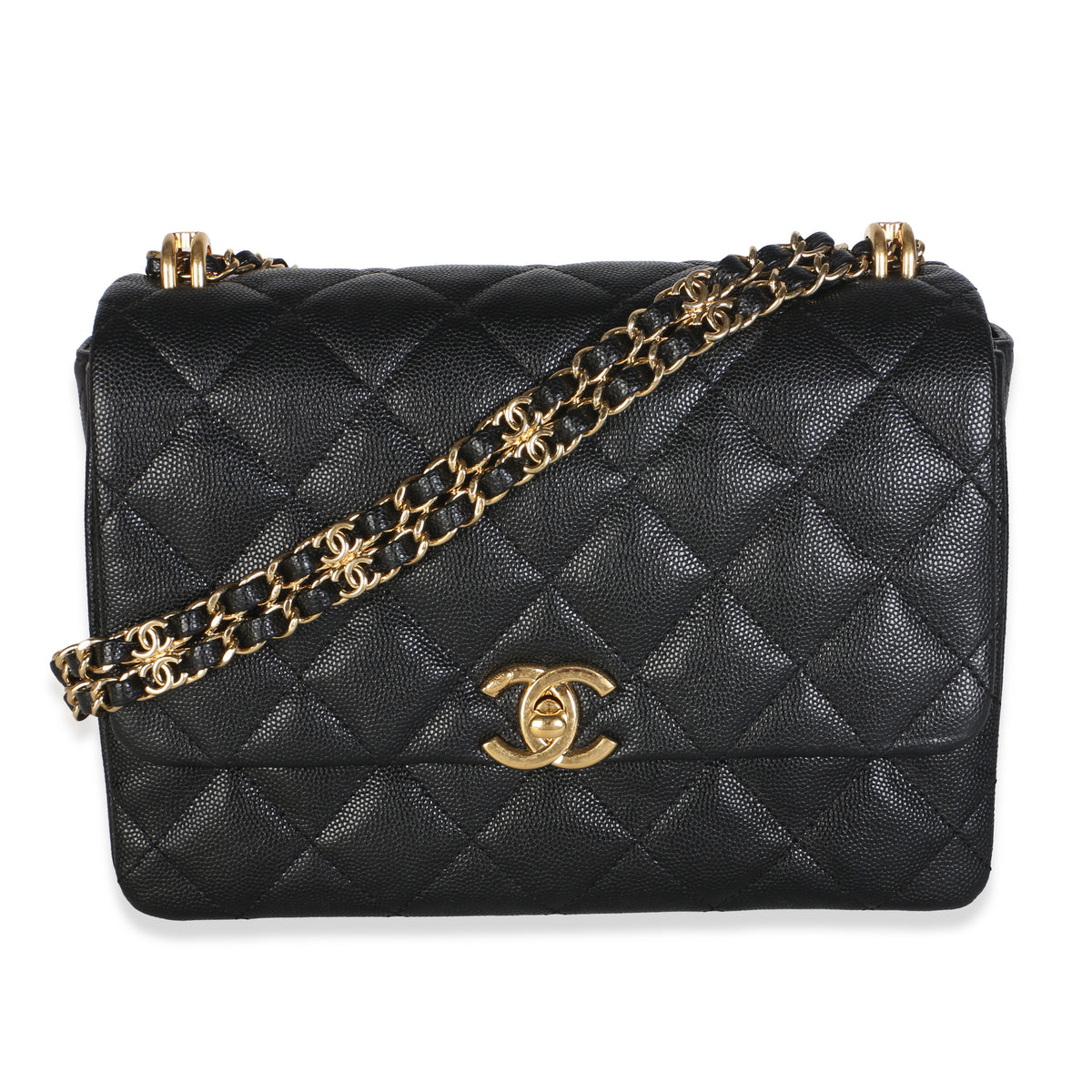 Chanel Black Quilted Caviar Small Coco First Flap Bag Handbag id