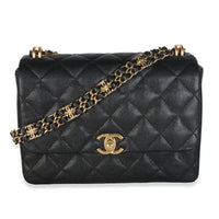 Chanel Black Quilted Caviar Small Coco First Flap Bag Handbag id