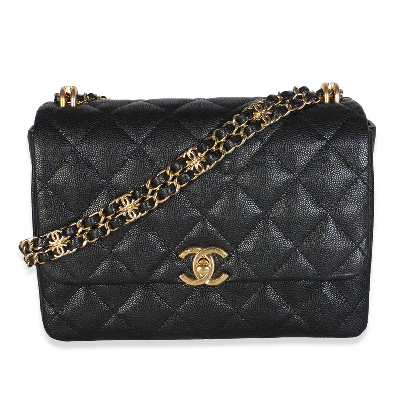 Chanel Black Quilted Caviar Small Coco First Flap Bag Handbag id