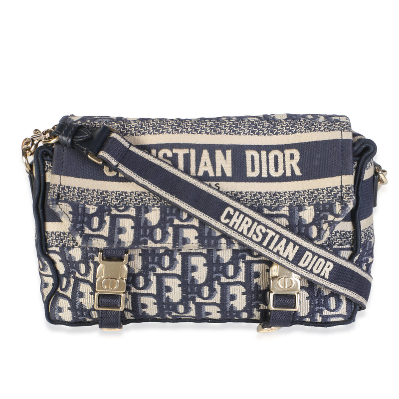 Christian Dior Blue Oblique Jacquard Small Diorcamp Messenger Bag Handbag id