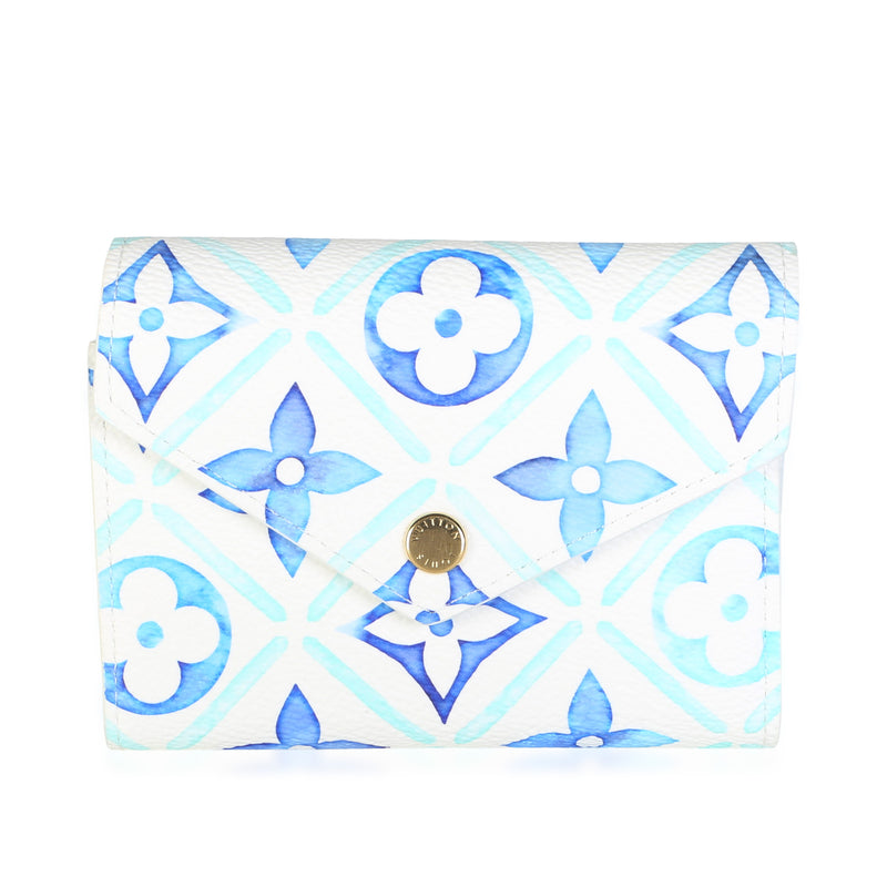 Louis Vuitton Blue Monogram Tiles By The Pool Canvas Victorine Wallet Handbag id