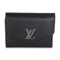 Louis Vuitton Black Calfskin Mylockme Compact Wallet Handbag id