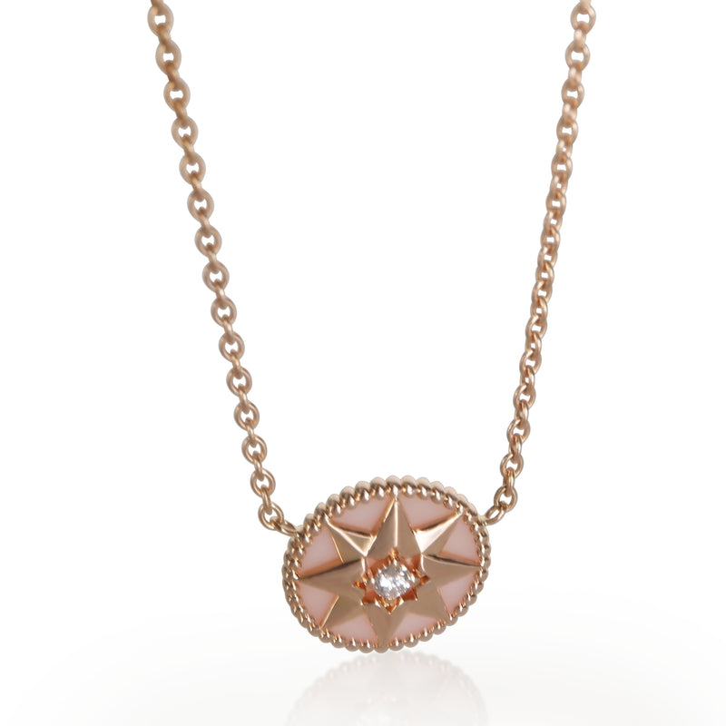 Christian Dior Rose Gold Opal and Diamond Rose Des Vents Pendant fv