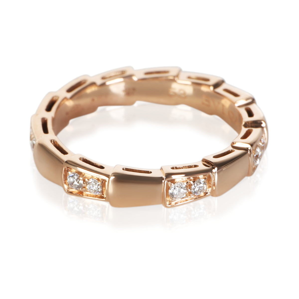 BVLGARI Rose Gold Diamond Serpenti Viper Ring 2