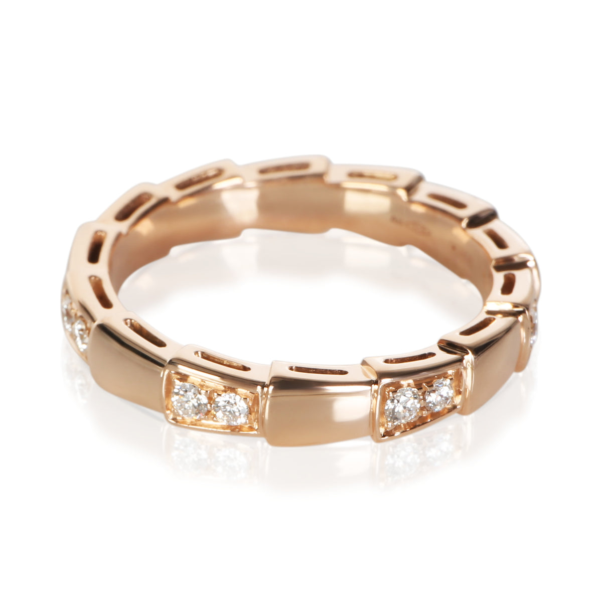BVLGARI Rose Gold Diamond Serpenti Viper Ring 3