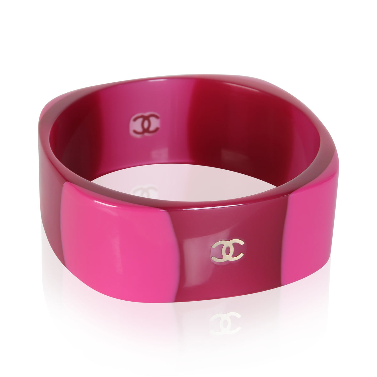 Chanel 2009 Pink Resin Bangle Bracelet 3