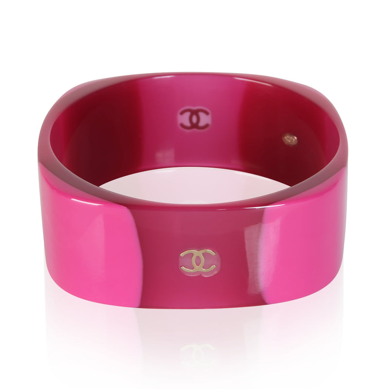 Chanel 2009 Pink Resin Bangle Bracelet fv