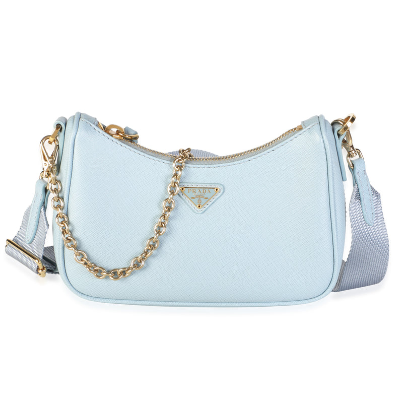 Prada Celeste Blue Saffiano Lux Mini Re Edition 2005 Shoulder Bag Handbag id
