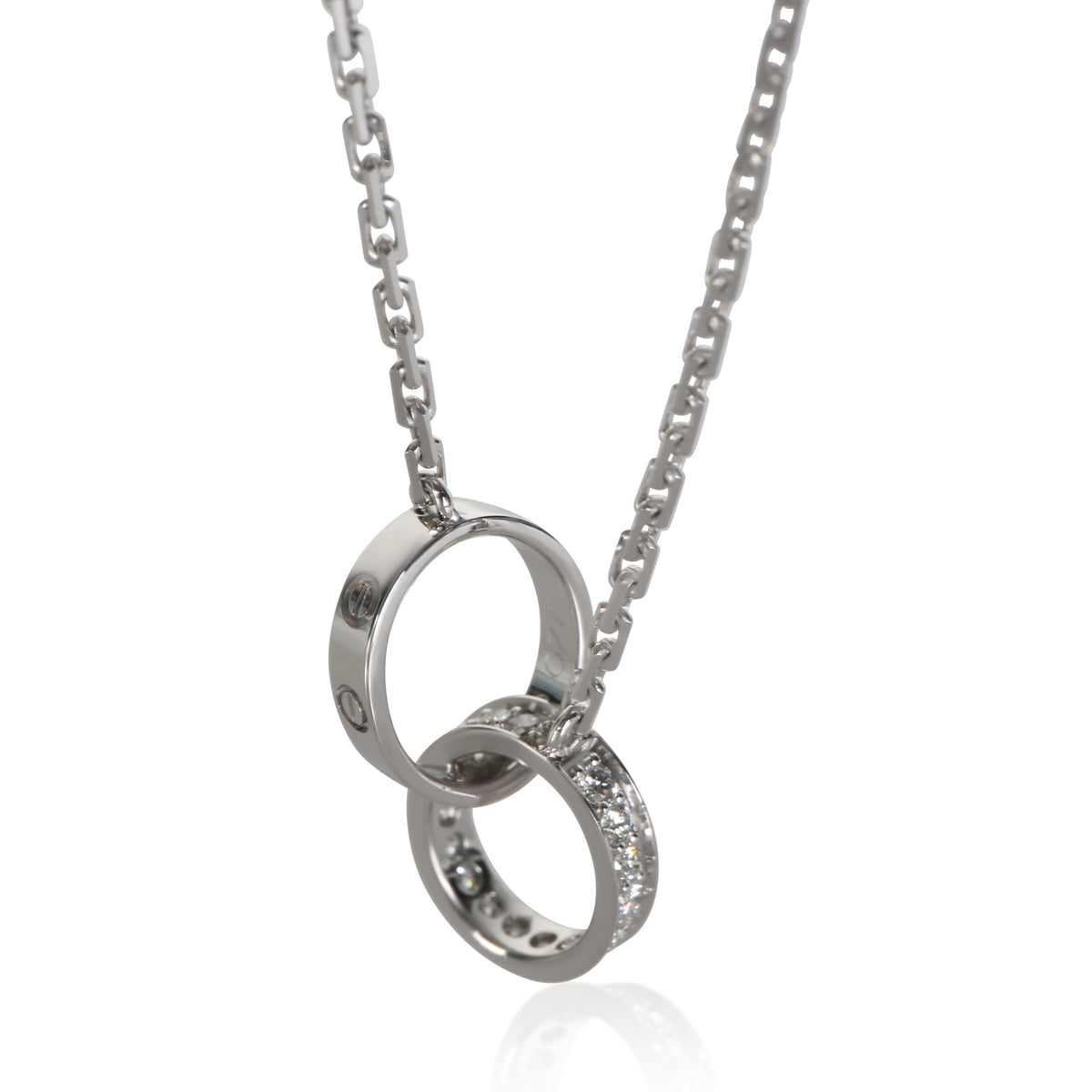Cartier White Gold Diamond Love Pendant fv