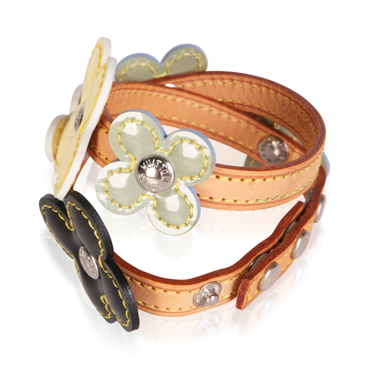 Louis Vuitton Vernis Leather Flower Wrap Bracelet 2