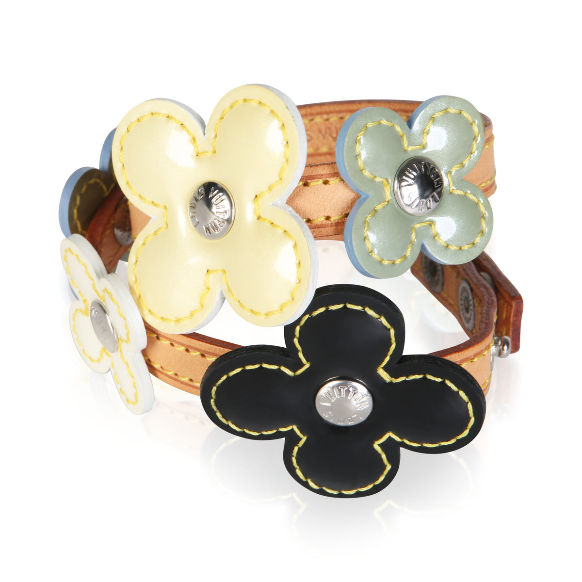 Louis Vuitton Vernis Leather Flower Wrap Bracelet fv