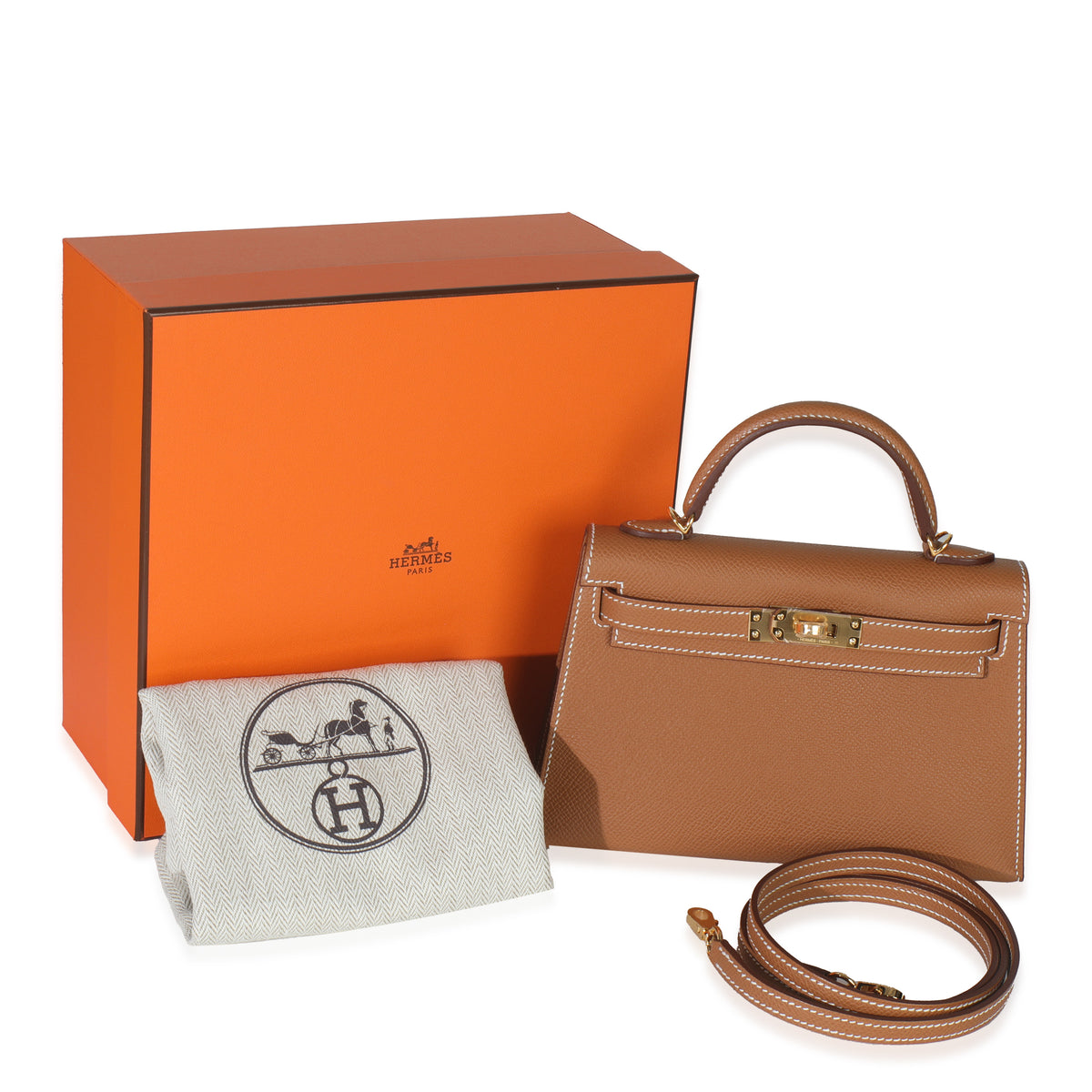 Hermès Gold Epsom Sellier Mini Kelly 20 II GHW Handbag ad1