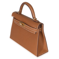 Hermès Gold Epsom Sellier Mini Kelly 20 II GHW Handbag sv