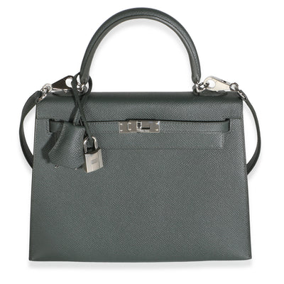 Hermès Vert Mangrove Epsom Sellier Kelly 25 PHW Handbag fv