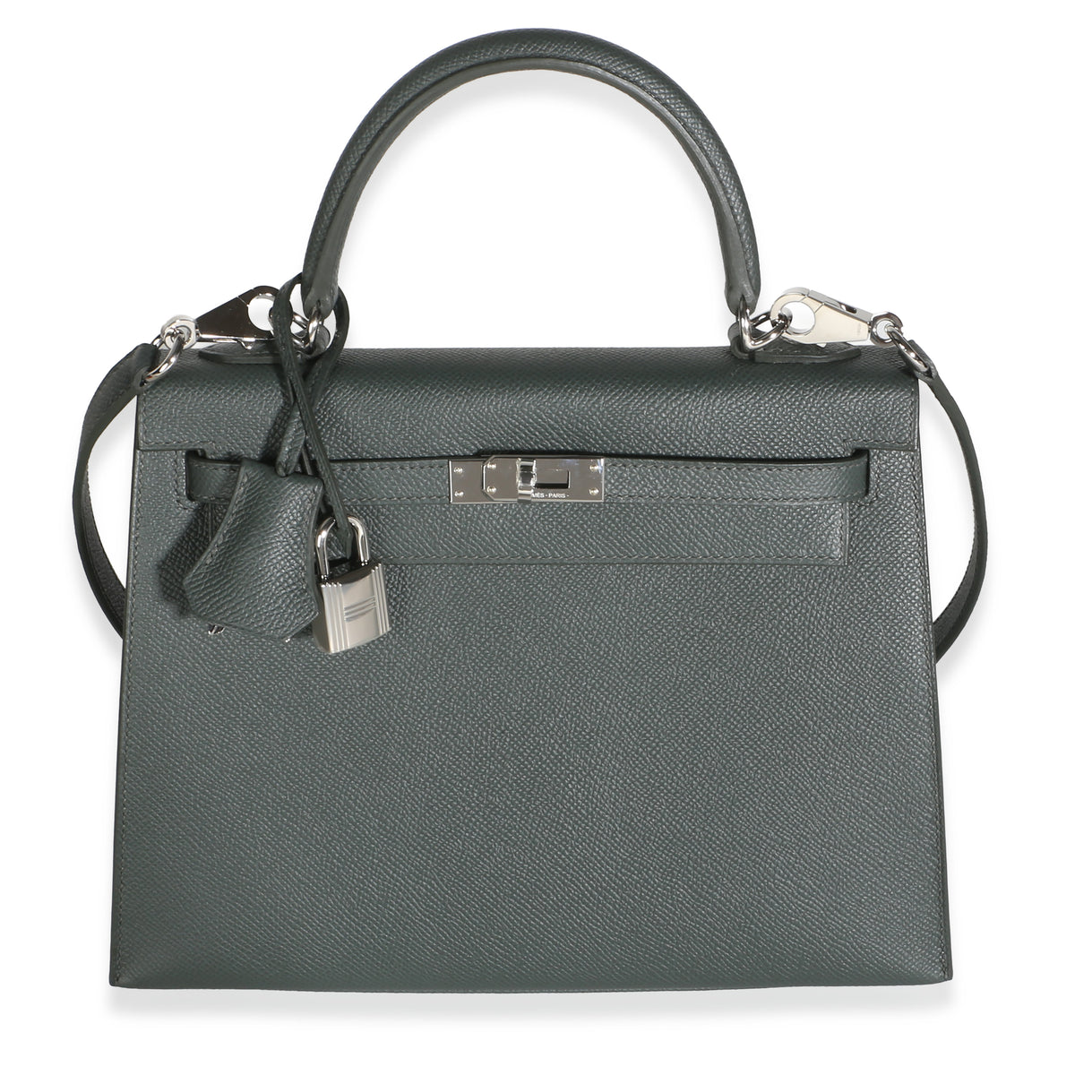 Hermès Vert Mangrove Epsom Sellier Kelly 25 PHW Handbag fv