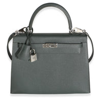 Hermès Vert Mangrove Epsom Sellier Kelly 25 PHW Handbag fv