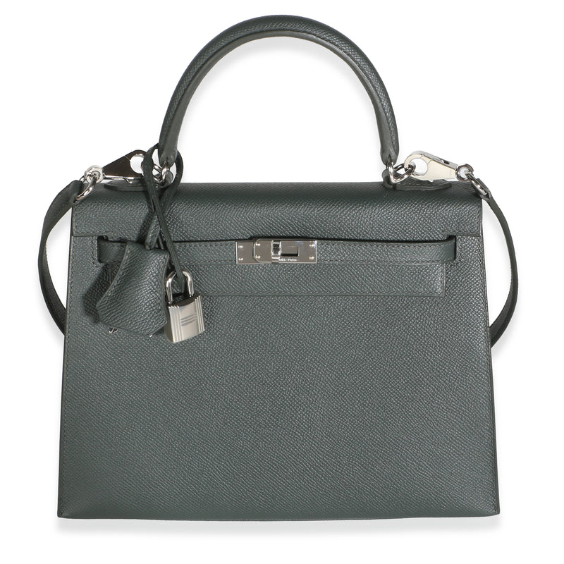 Hermès Vert Mangrove Epsom Sellier Kelly 25 PHW Handbag fv
