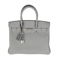 Hermès Gris Meyer Togo Birkin 30 PHW Handbag fv