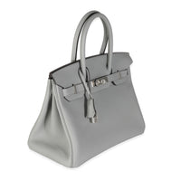 Hermès Gris Meyer Togo Birkin 30 PHW Handbag pv