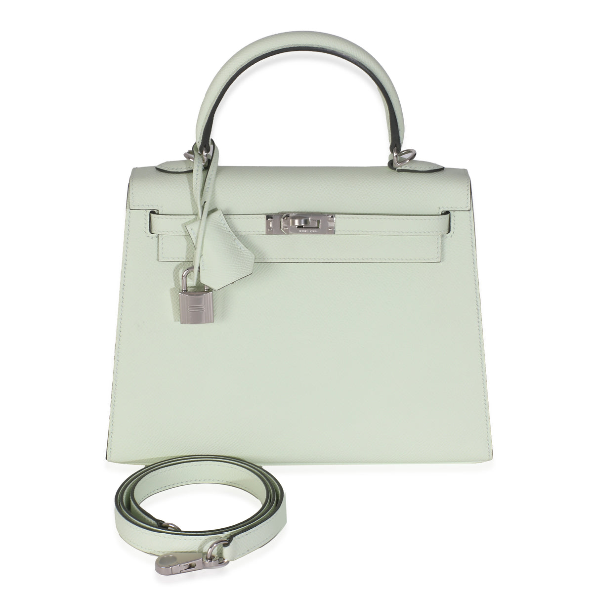 Hermès Vert Fizz Epsom Sellier Kelly 25 PHW Handbag clasp