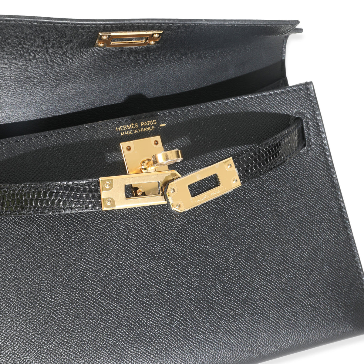 Hermès Black Madame Lizard Touch Mini Kelly 20 II GHW Handbag ad1