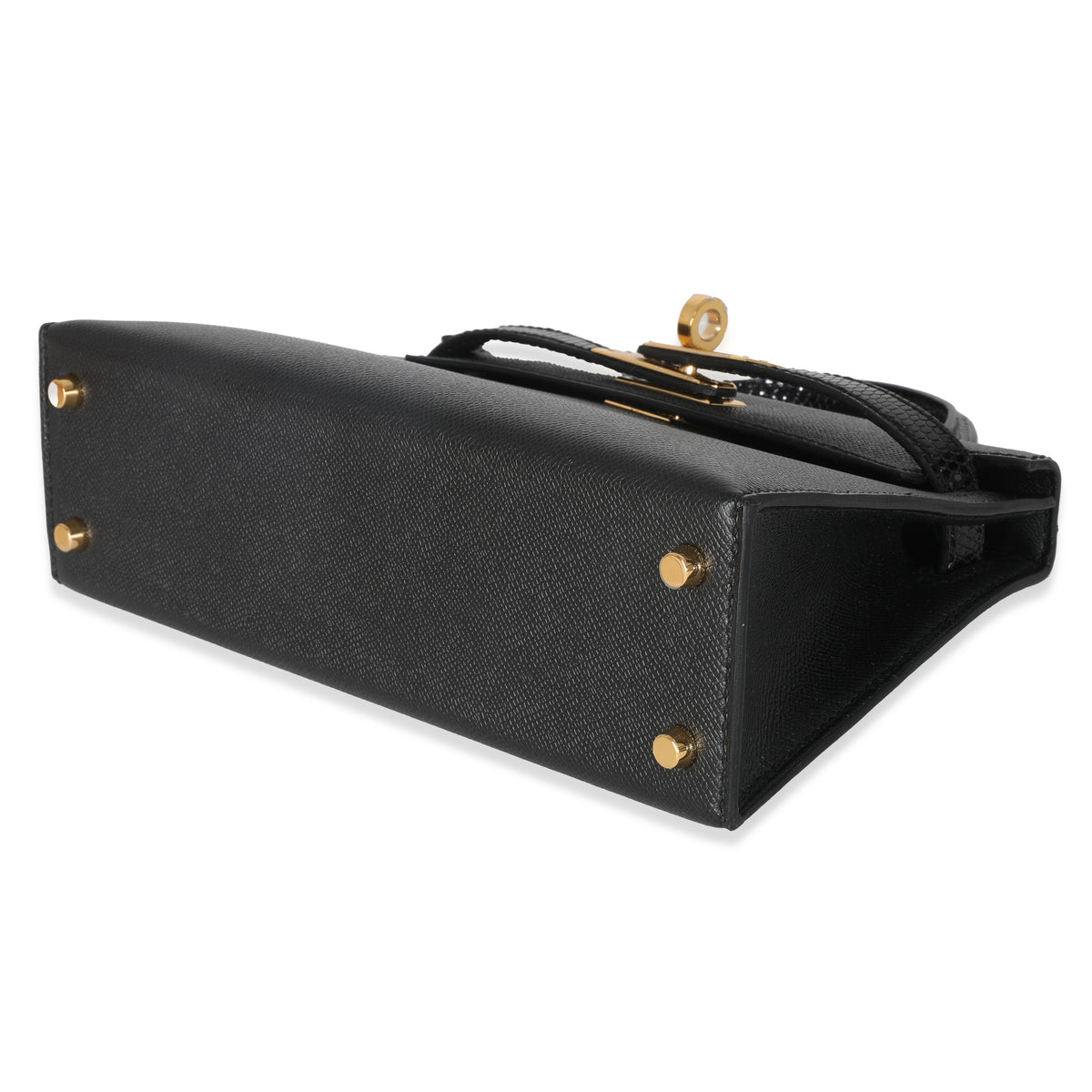 Hermès Black Madame Lizard Touch Mini Kelly 20 II GHW Handbag box
