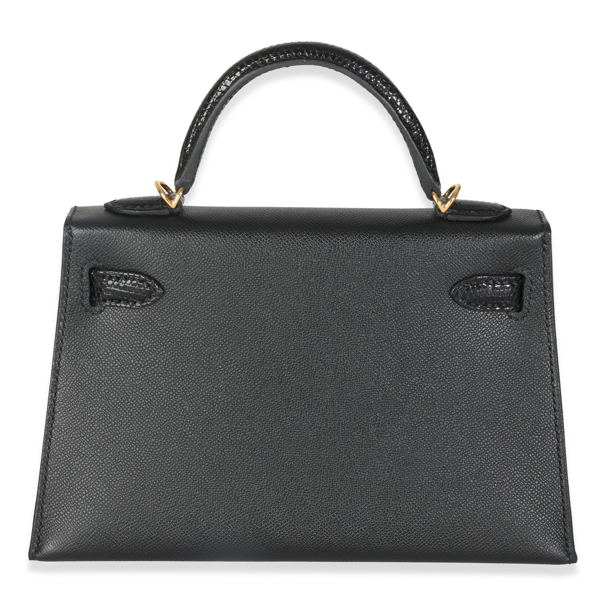 Hermès Black Madame Lizard Touch Mini Kelly 20 II GHW Handbag bv