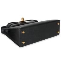 Hermès Black Madame Lizard Touch Mini Kelly 20 II GHW Handbag clasp