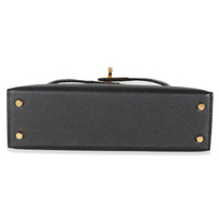 Hermès Black Madame Lizard Touch Mini Kelly 20 II GHW Handbag stamp