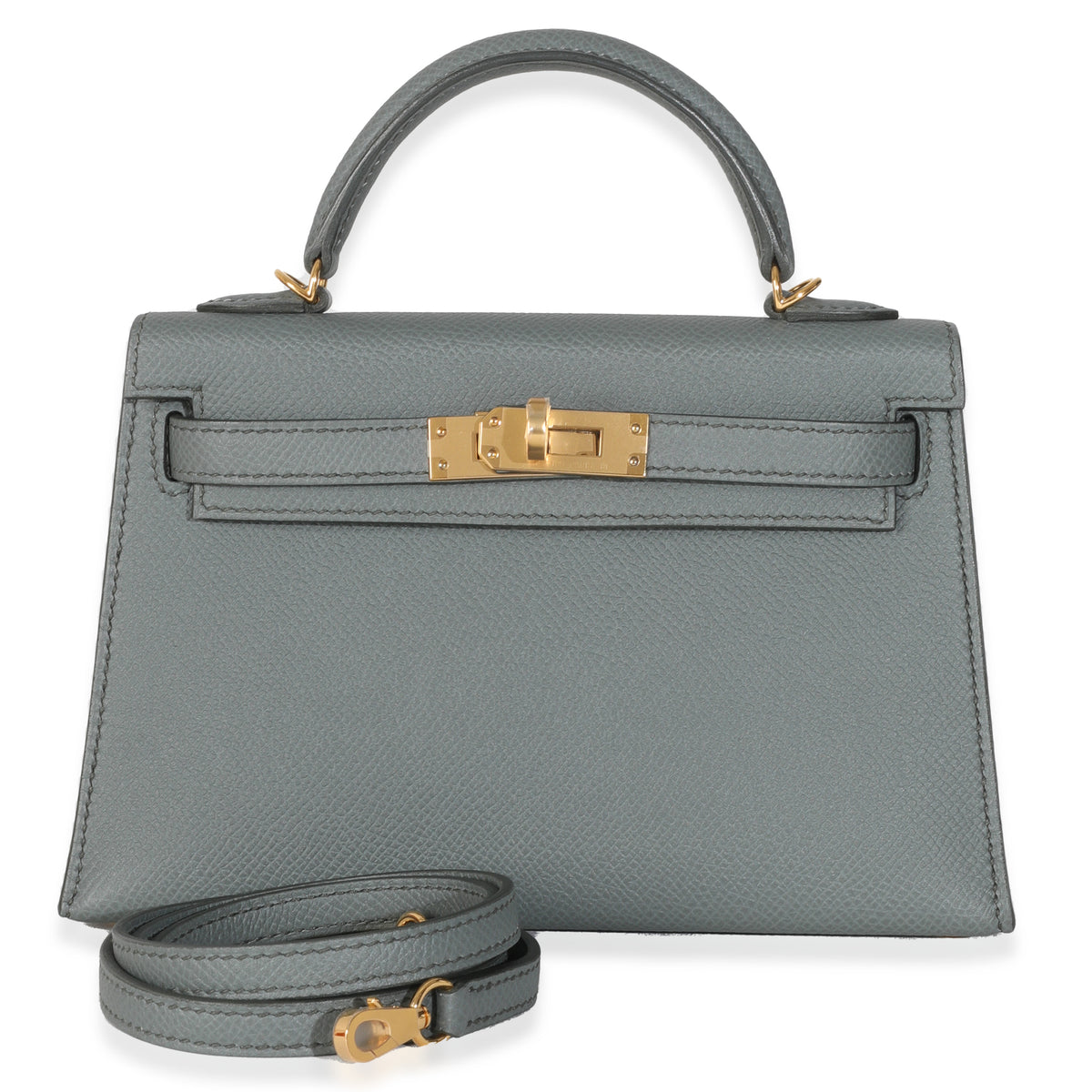 Hermès Vert Amande Epsom Mini Kelly 20 II GHW Handbag stamp