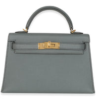 Hermès Vert Amande Epsom Mini Kelly 20 II GHW Handbag fv