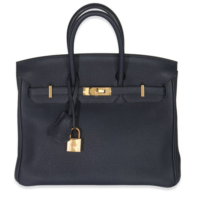 Hermès Bleu Nuit Togo Birkin 25 GHW Handbag fv