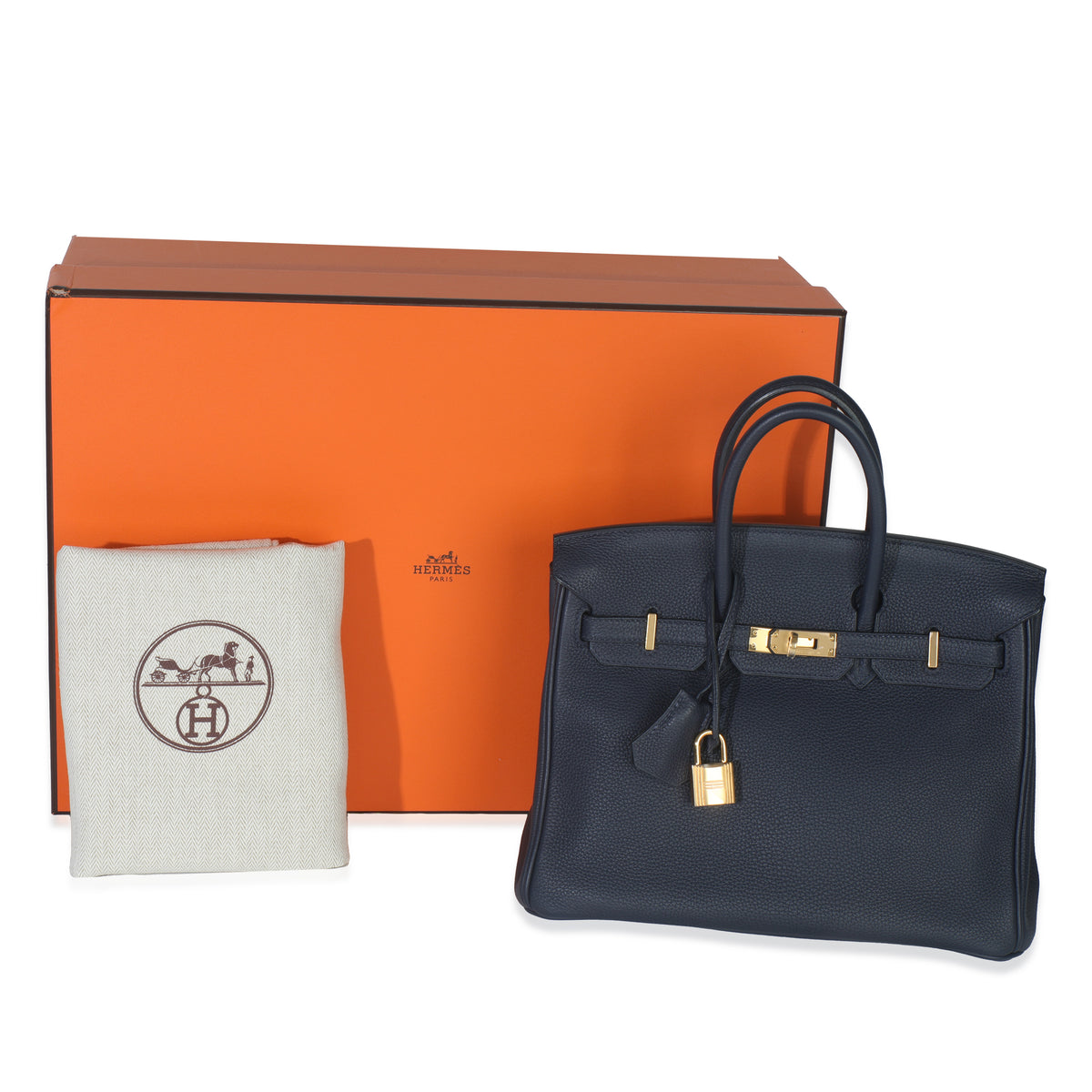 Hermès Bleu Nuit Togo Birkin 25 GHW Handbag av