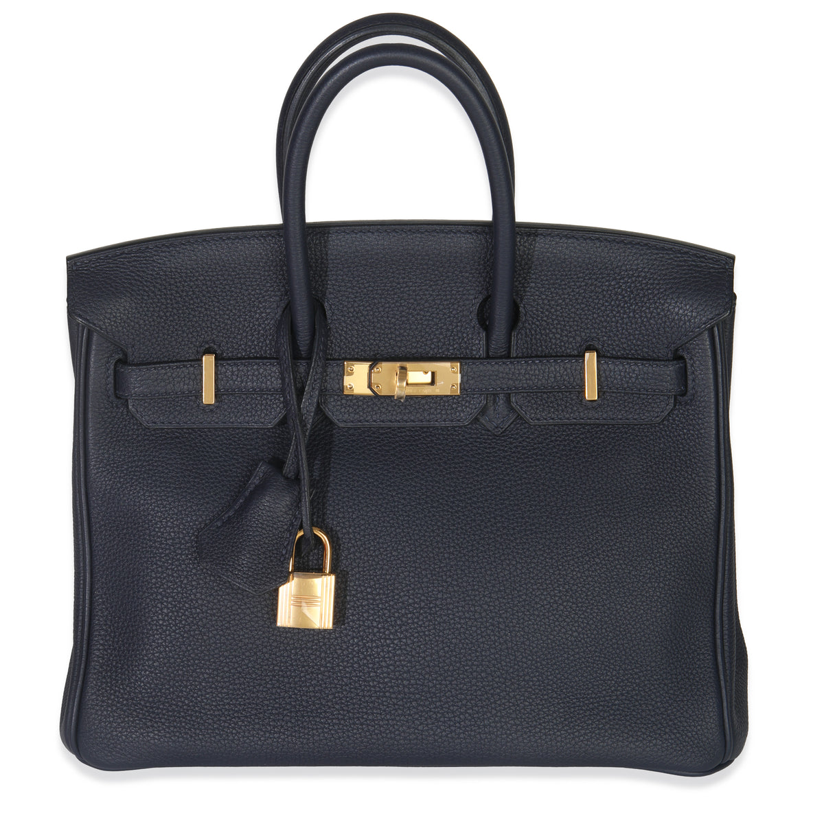 Hermès Bleu Nuit Togo Birkin 25 GHW Handbag fv
