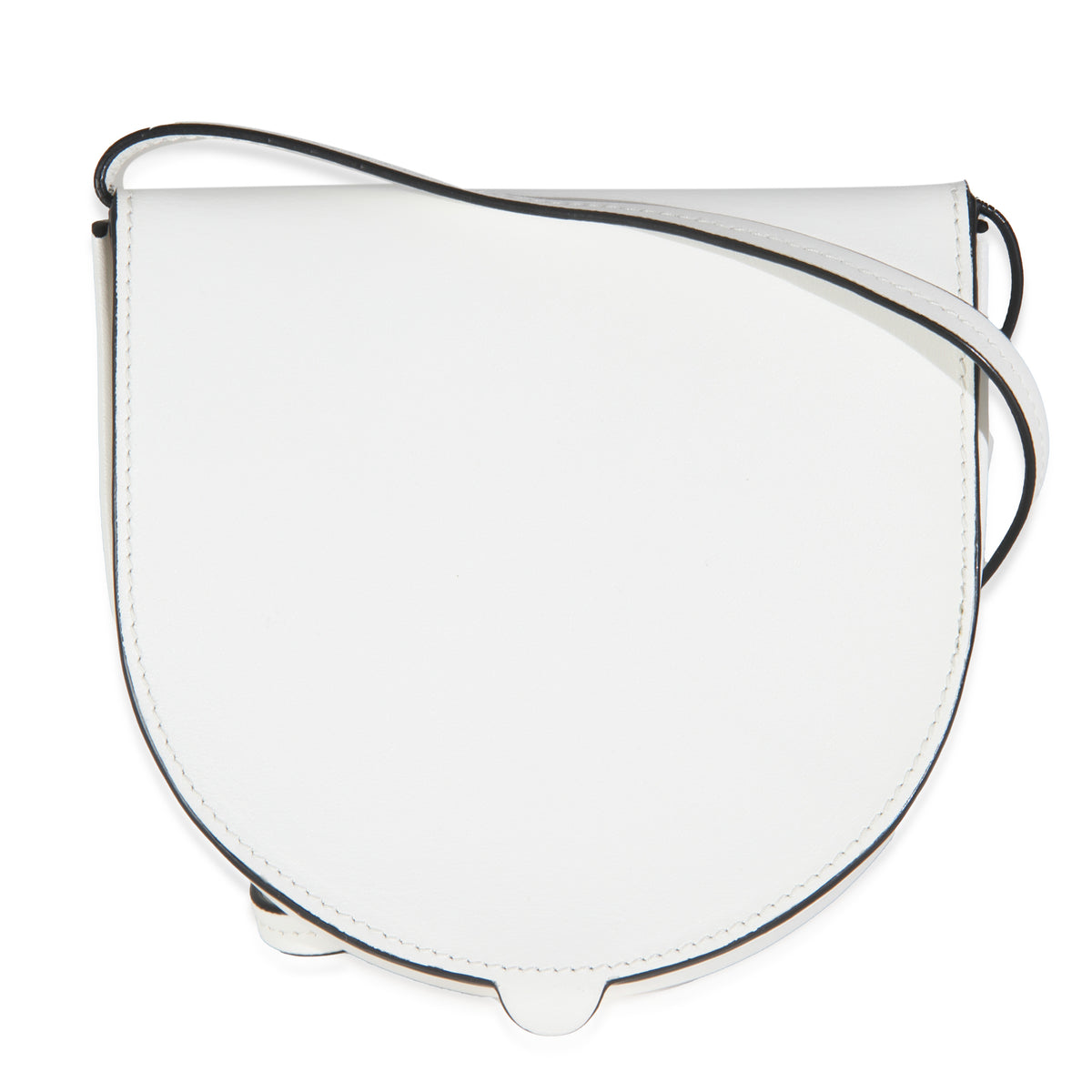 Loewe White Calfskin Heel Metal Flower Crossbody Handbag bv