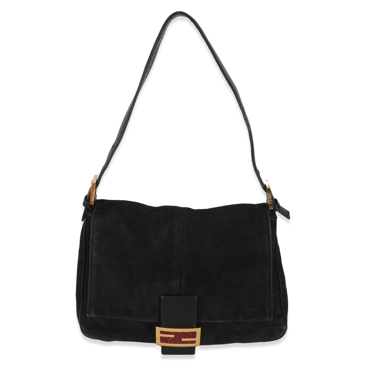 Fendi Black Suede Mama Baguette Bag Handbag id