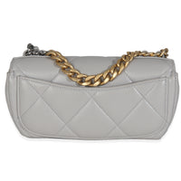 Chanel Grey Quilted Lambskin  19 Sunglasses Case With Chain Handbag bv