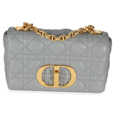 Christian Dior Blue Supple Calfskin Small Caro Chain Bag Handbag fv