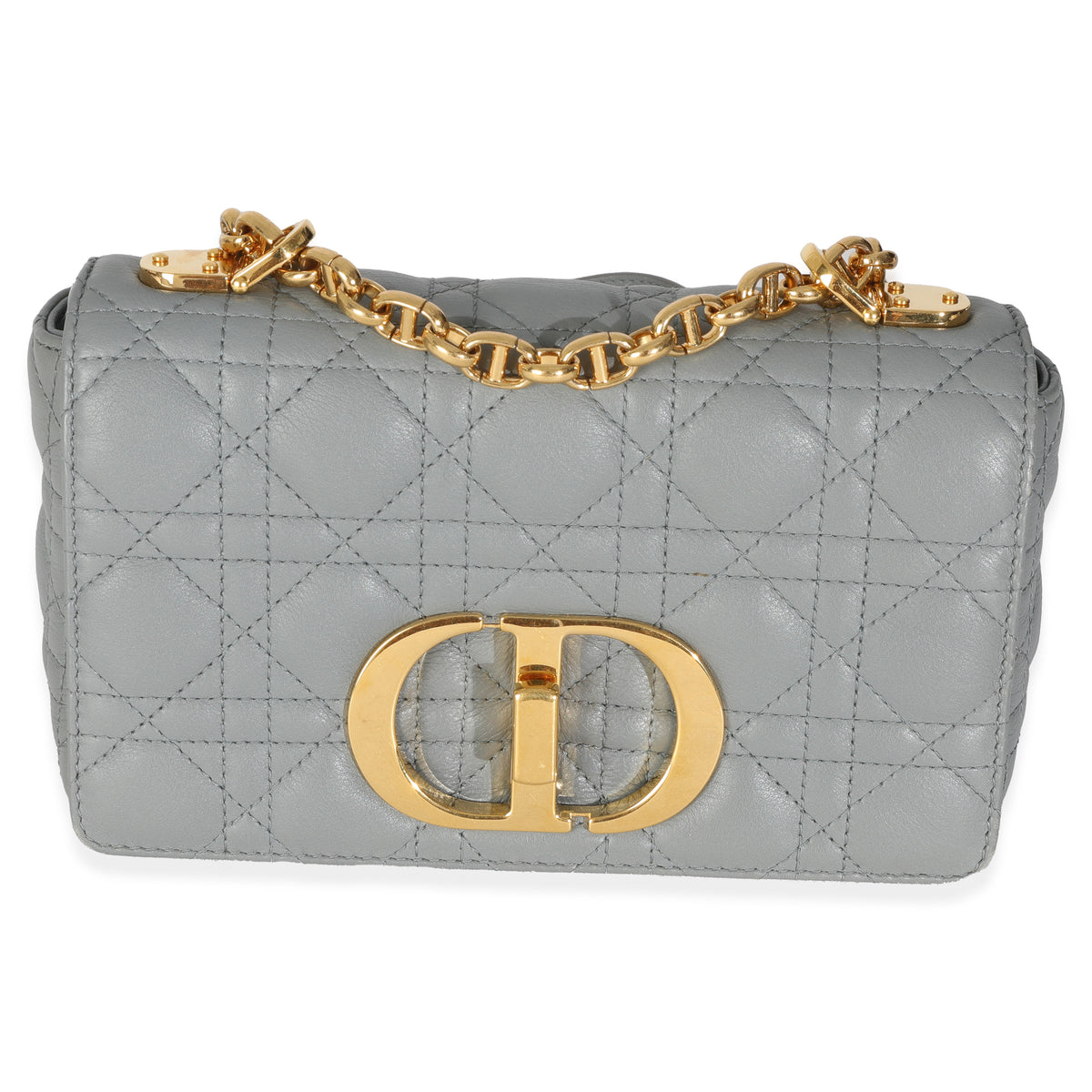 Christian Dior Blue Supple Calfskin Small Caro Chain Bag Handbag fv