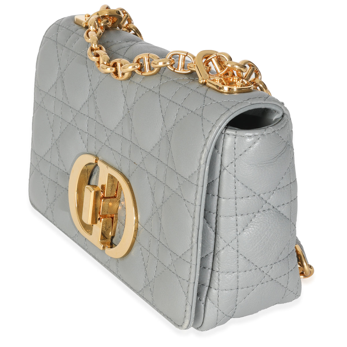 Christian Dior Blue Supple Calfskin Small Caro Chain Bag Handbag sv