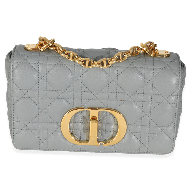Christian Dior Blue Supple Calfskin Small Caro Chain Bag Handbag fv