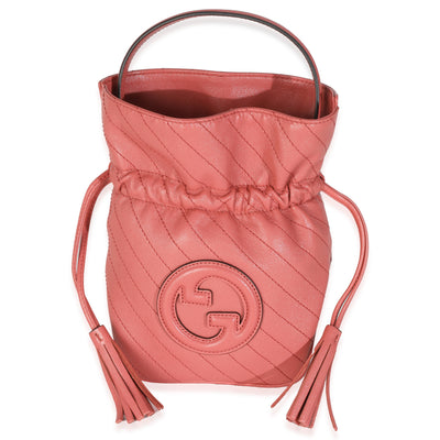 Gucci Pink Calfskin Blondie Bucket Bag Handbag fv