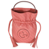 Gucci Pink Calfskin Blondie Bucket Bag Handbag fv