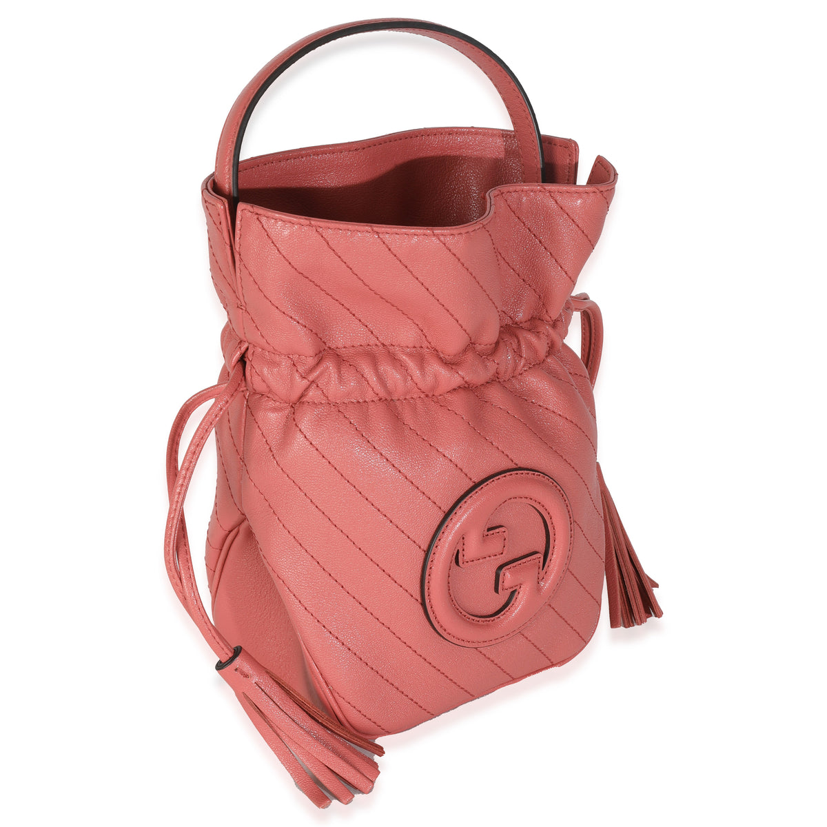 Gucci Pink Calfskin Blondie Bucket Bag Handbag pv